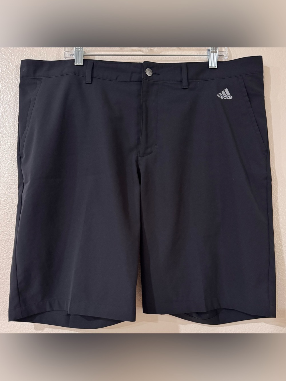 adidas Recycled Content Golf Shorts Black Flat Front Smooth Waist Men Size 40